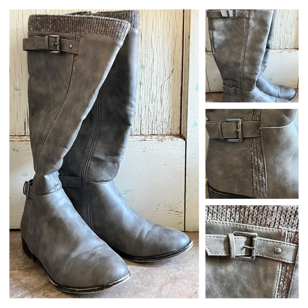 Gray Knee-High Women's Boots